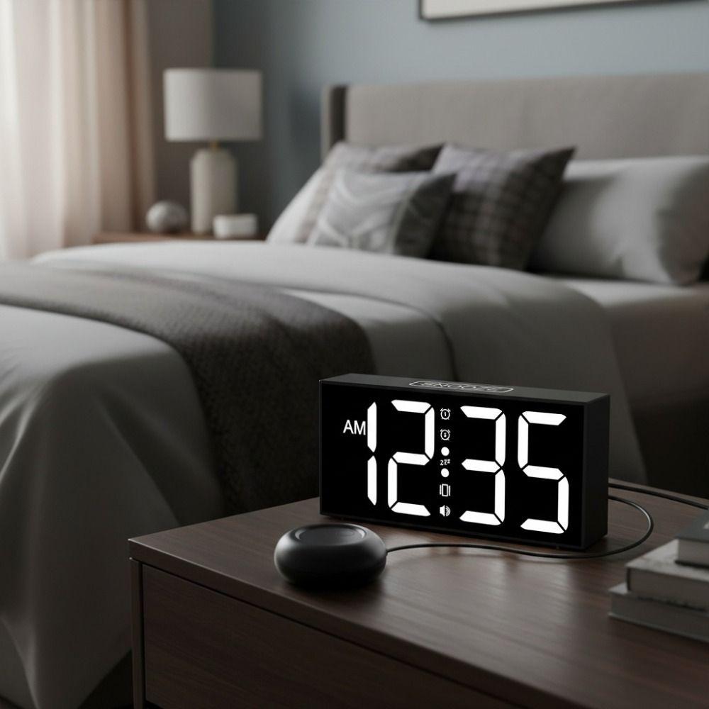 Super Loud Vibrating Electronic Alarm Clock Adjustable Brightness Table Clock Student