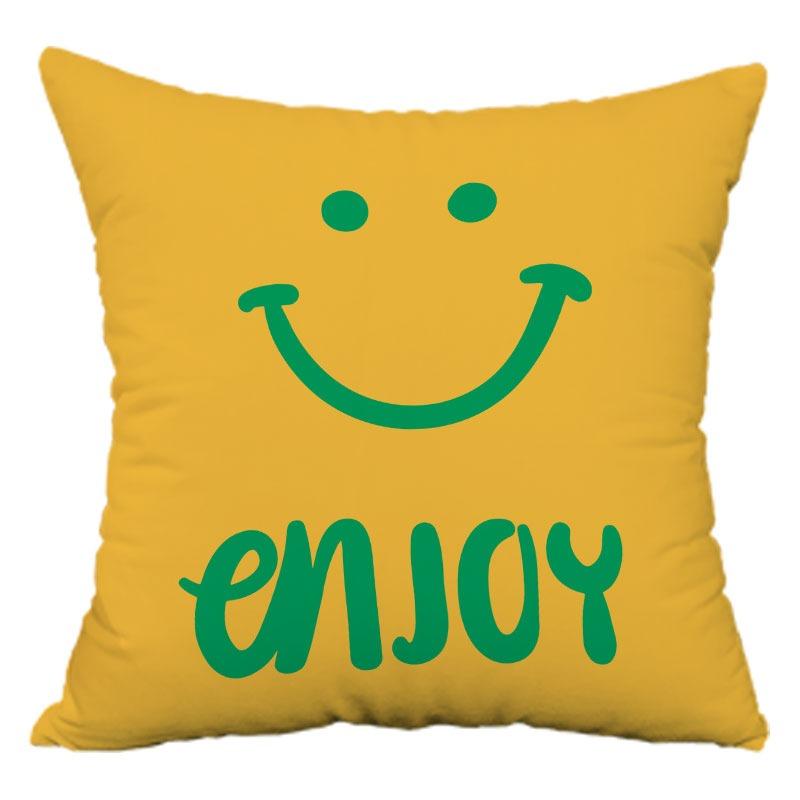 Green and Yellow Geometric Pillowcase Dormitory Decoration Office Living Room Sofa Home Pillowcase