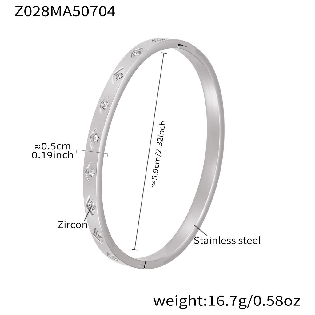 Inlaid Shiny Zircon Openable Bracelet In Stainless Steel 18k Gold Plated Waterproof Non Tarnish Luxury Bracelets For Women