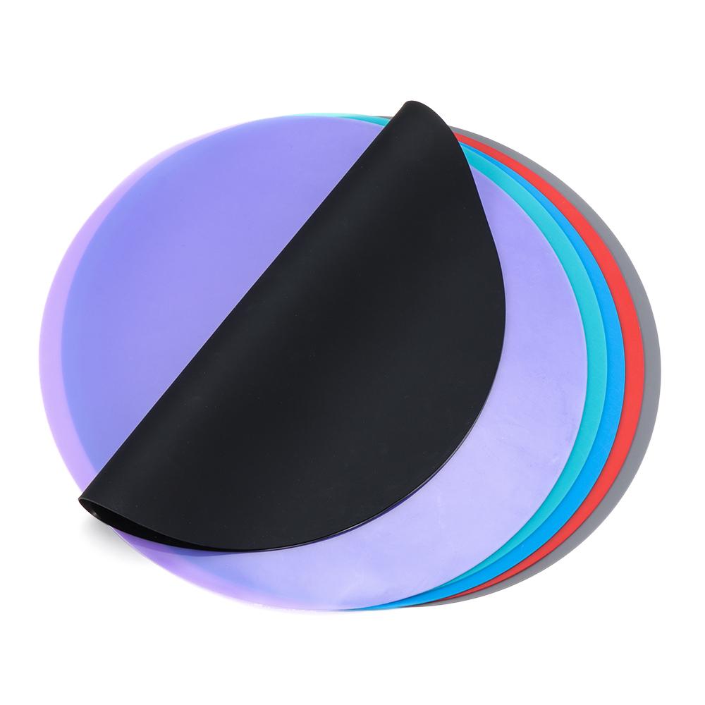 Soft Silicone Non-Stick Round Microwave Mat Heat Resistant Baking Pad Table Mate Pastry Tray Cooking Tool Home Kitchen Accessori