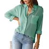2026 New Women's Casual Loose Long Sleeve Striped Cardigan Shirt