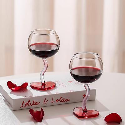 Amore Calice da Vino Rosso Vetro Borosilicato Alto 300ml Cuore Flute da Champagne Calici da Festa Bicchieri Regali di San Valentino