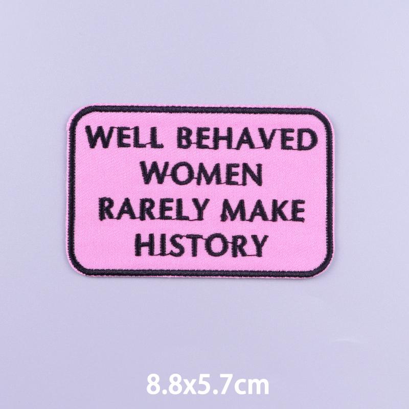 Girl Power Embroidery Patch Iron On Patches For Clothing Thermoadhesiv Patches On Clothes DIY Letters/Phrases Decorate Applique