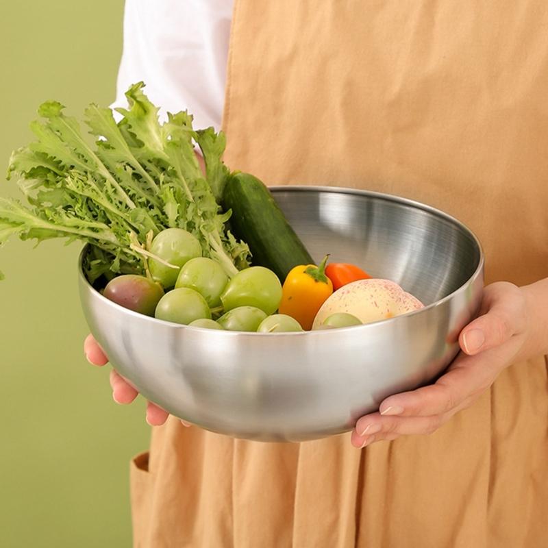 Stainless Steel Meal Prepping Bowl Easy To Clean Serving Bowls Reusable Salad Bowl Practical Mixing Bowl for Salad