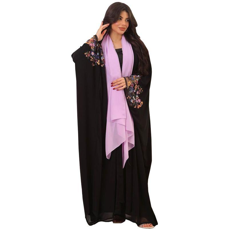 Middle East Dubai Arab Fashion Cardigan Robe Dress Embroidered Cardigan Robe