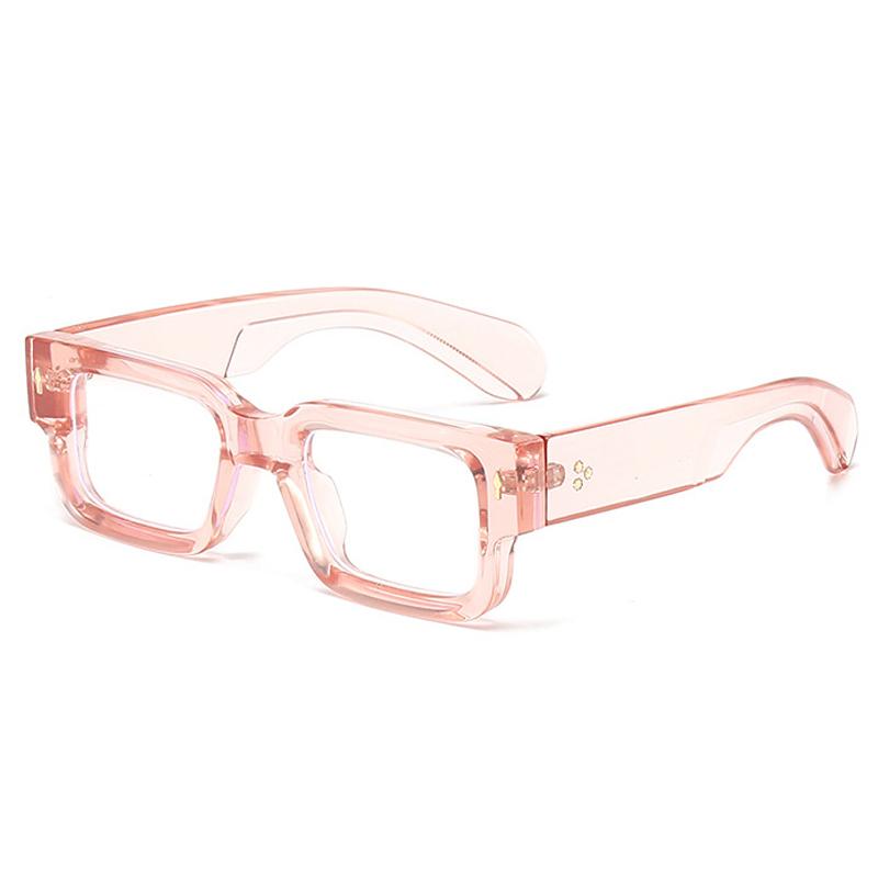 

SHAUNA Square женские очки с широкими ножками, прозрачная анти-голубая оправа, оптические мужские очки в стиле ретро с заклепками, декоративная оправа