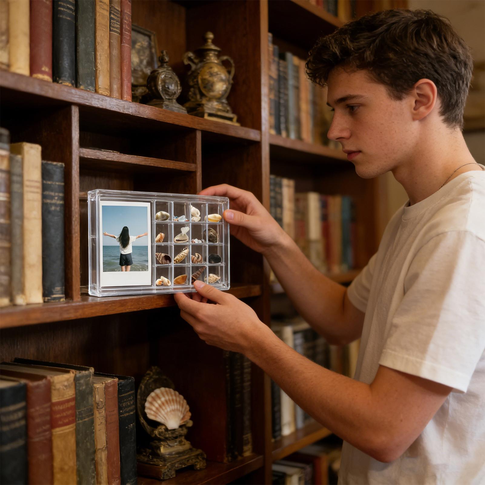 Акриловая коробка-витрина 3-дюймовая фоторамка Прозрачная коробка для хранения ракушек Коробка для хранения ракушек и раковин Коробка-витрина для ракушек China Mainland