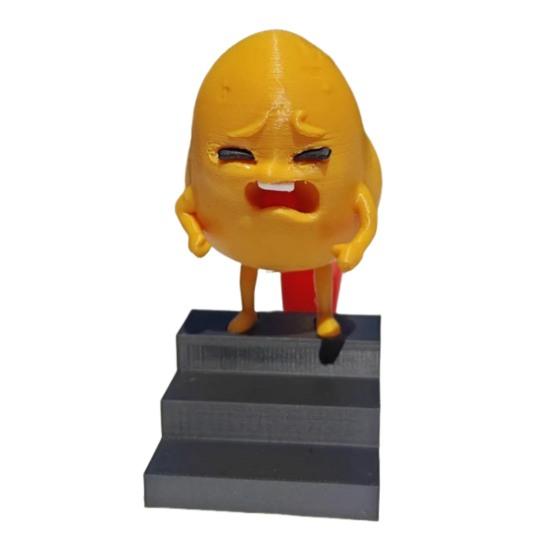 Pooping Potato Figurine 3D Printed Potato Become French Fries Ornament Desktop Potato And Fries Decoration Prank Gift for Fries Lovers