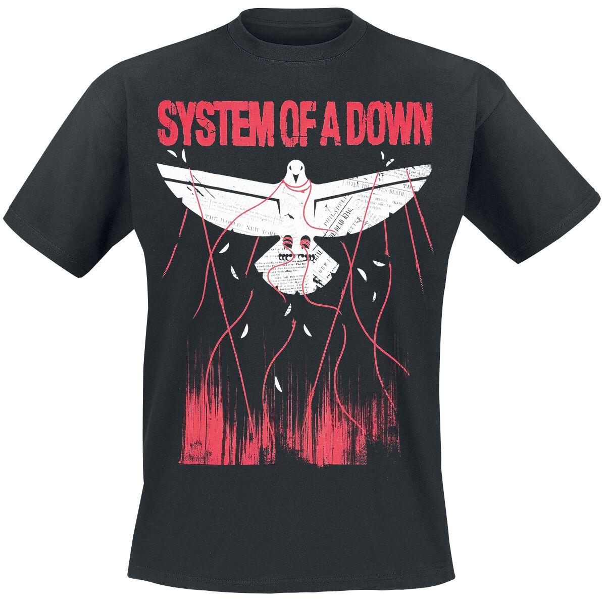Dove Overcome System of A Down T-Shirt Men Women Vintage Metal Rock Band Graphic Tee 100% Cotton Summer Streetwear Top S разноцветный