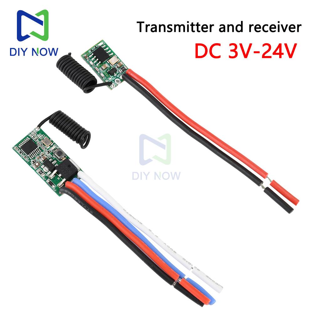 433MHz Kabelloser Fernschalter Langstreckenempfänger 3,6V 12V 24V und 433 MHz Sender LED-Fernschalter Modul