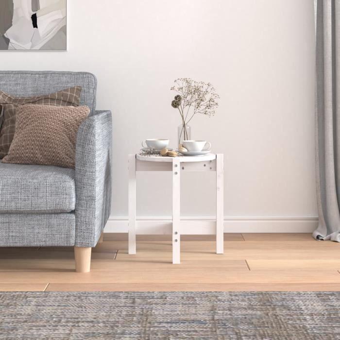 VidaXL Coffee Table White Ø 42.5x45 Cm Solid Pine Wood 822313