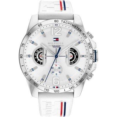 Tommy Hilfiger Tucker Weiße Zifferblatt Weiße Silikonarmband Herren Quarz Uhr 1710676