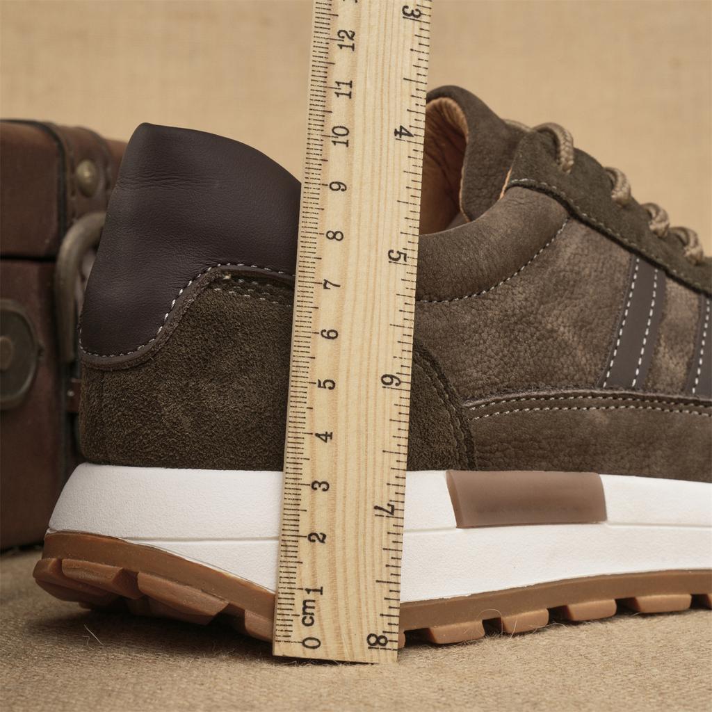 Men's Fashionable Casual Leather Shoes Retro Color Matching Trendy German Training Shoes Outdoor Hiking Top Layer Cowhide Running Shoes