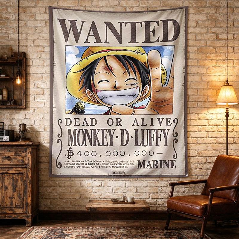 One Piece Hledaný plakát Monkey D. Luffy 400 milionů Beli Námořnictvo Vintage