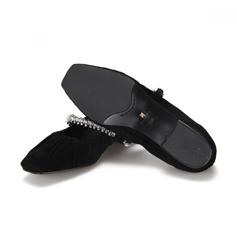 Barbara Leather Suede Jewelry Mary Jane Flat Bbe531bk