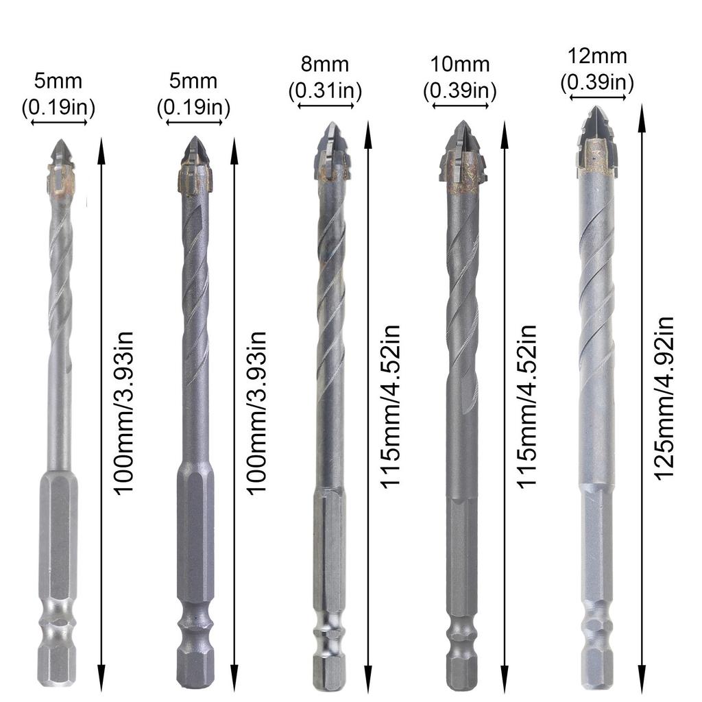 Professional Four Flute Sawtooth Eccentric Twist Drill Bit for Fast Drilling Hole On Tile Marble and Concrete Surfaces