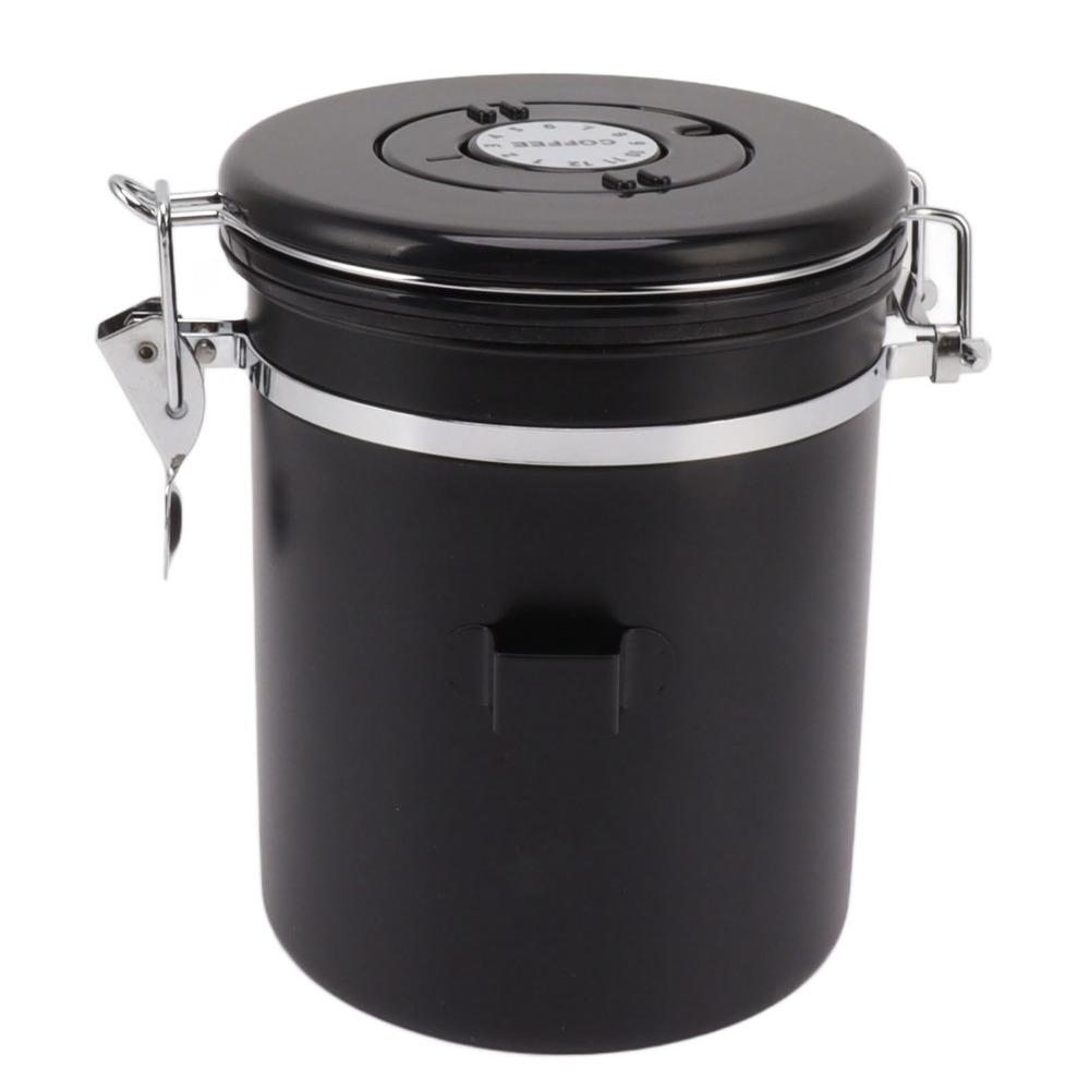 304 Stainless Steel Coffee Canister 1.2L / 1.5L / 1.8L Airtight Coffee Container  For Tea Leaves