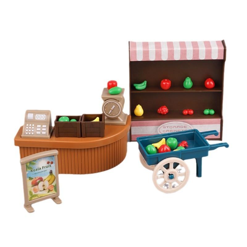 Mini Simulation Fruit Shop Small Shop Miniature Doll House Cute Play House Children'S Toys Food Scene Ornament