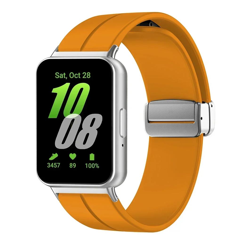 Cinturino in Silicone per Samsung Galaxy Fit3 Cinturino per Orologio Fibbia Magnetica Braccialetto Sostituzione Correa