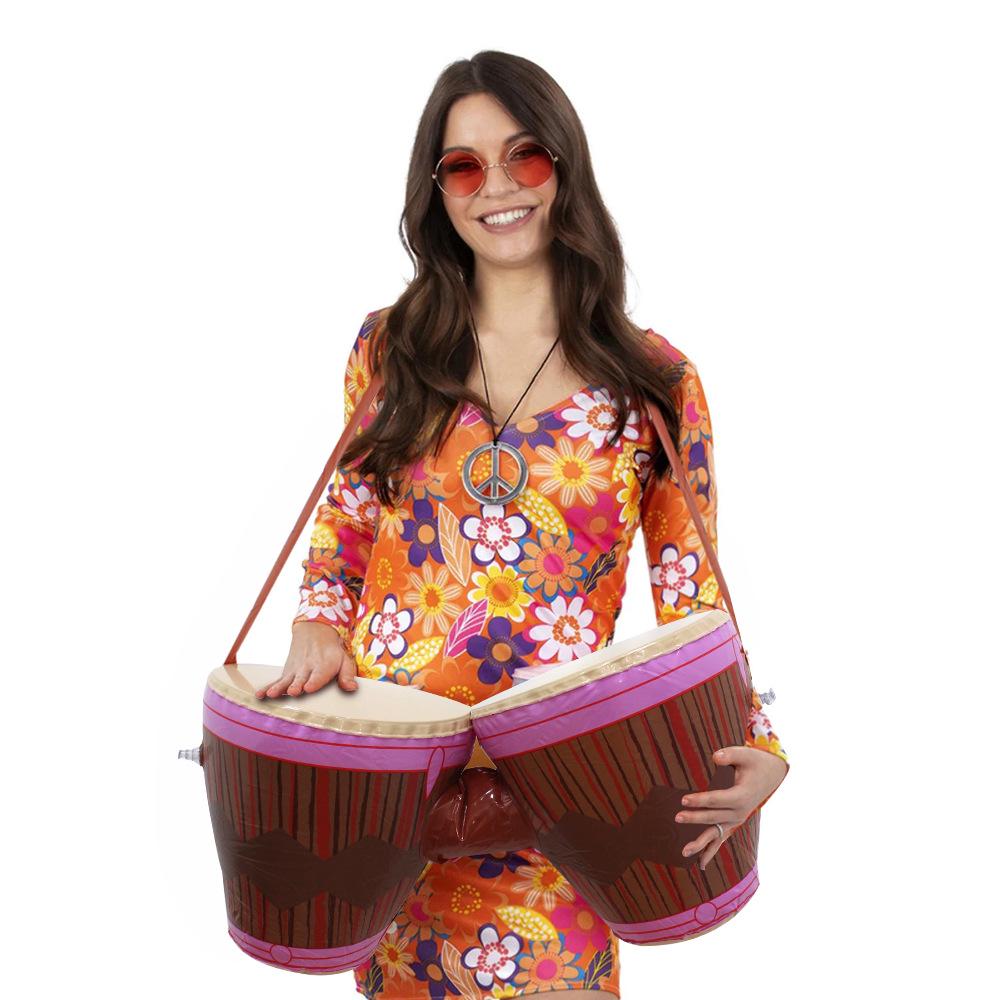 

Inflatable Musical Waist Drum Prop - PVC Double Drum Simulation