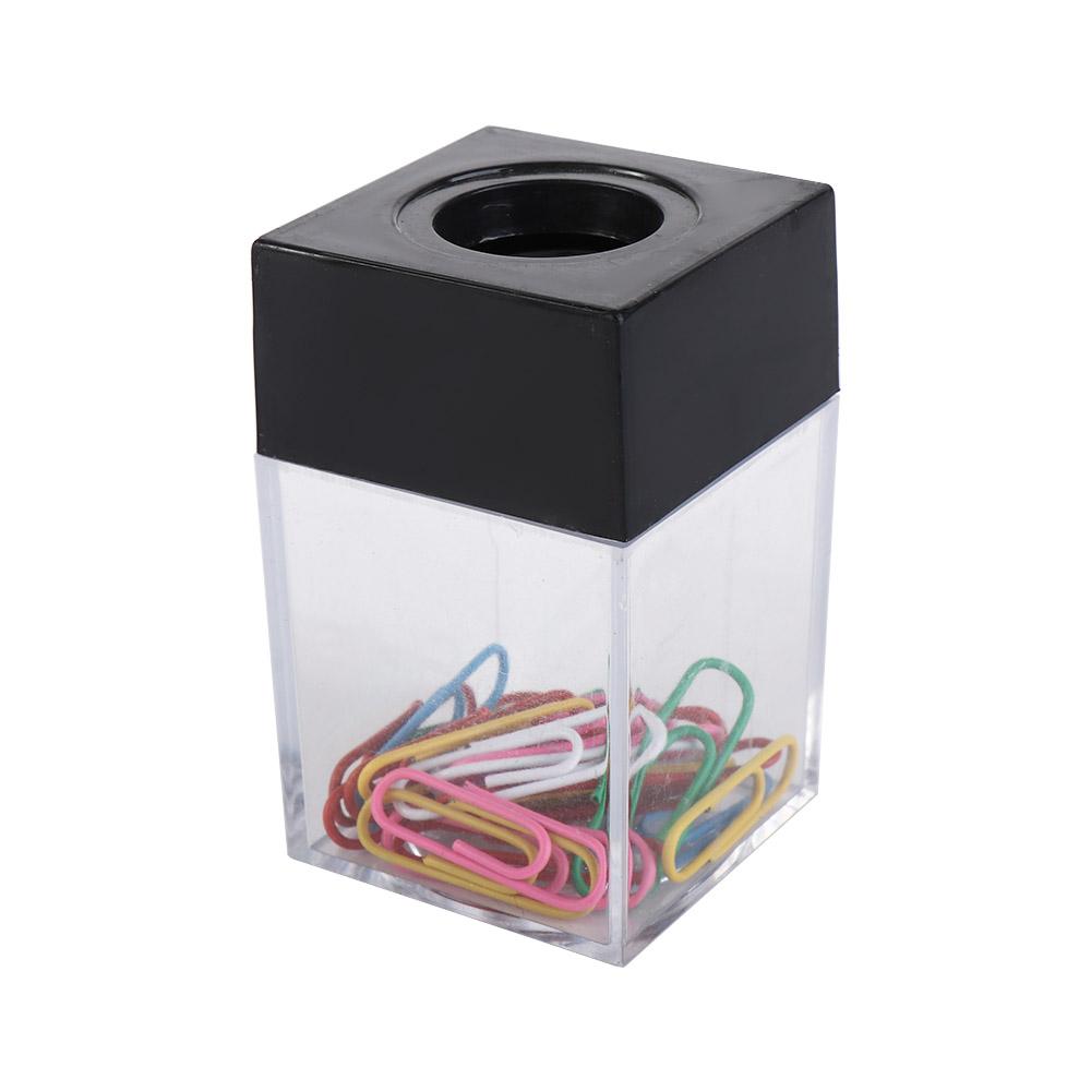 School Office Supplies Clips Dispenser Magnetic Absorption Box Paperclip Holder Desk Storage