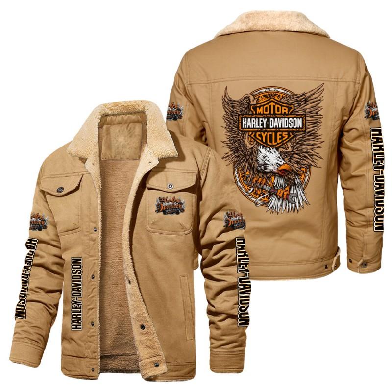 Mens Winter Fleece Lined Cotton Jacket Slim Fit Stand Collar Sport Coat With Graphic Prints European Size