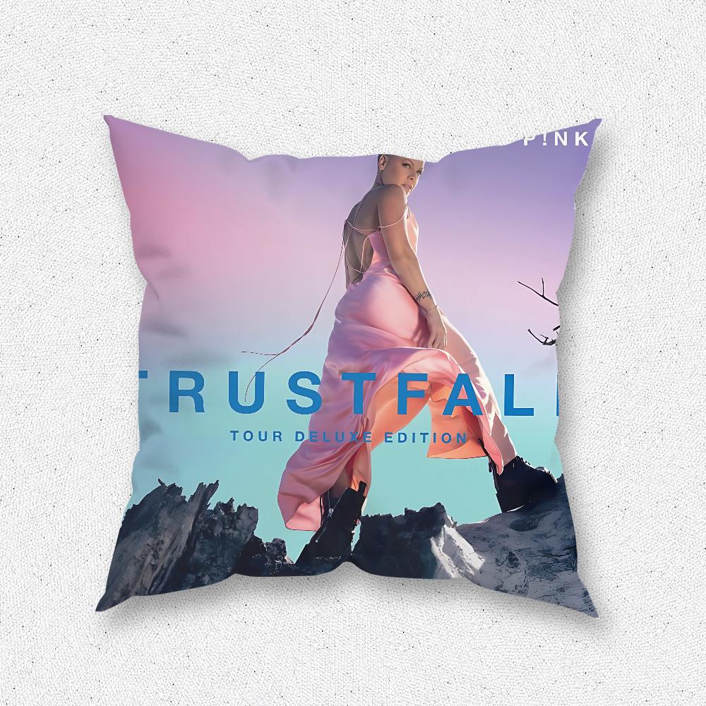 Pink Trustfall Pillow Case For Home Bedroom Room Decoration Living Room Sofa Cushion Cover Suitable