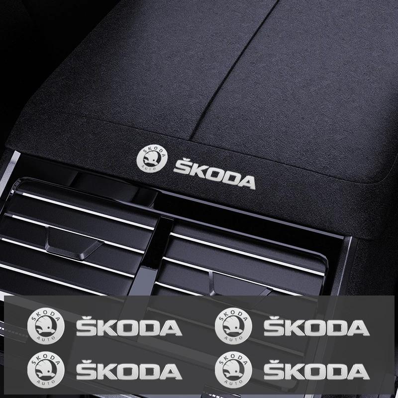 NADH5 Valve Stems & Caps Metal Emblem Auto Decor Decals Reflective For SKODA Superb Karoq YETI FABIA Octavia Kodiaq