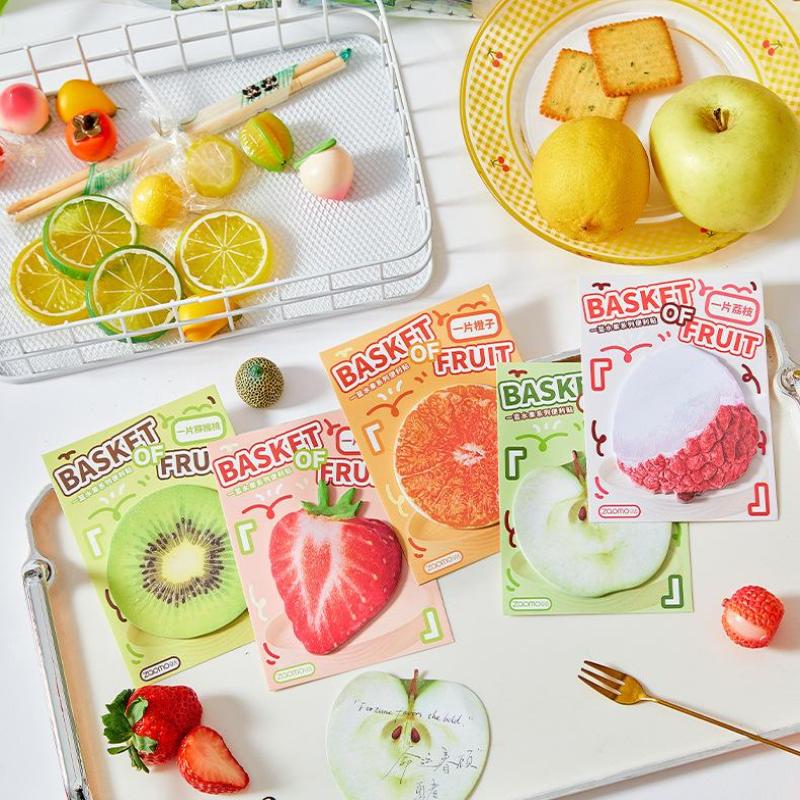 30Sheets Creative Fruits Sticky Notes Simulate Vegetable Mini Planning Notes Message Notepad Diy Elf-Stick Memo Pads Adhesive