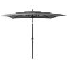 VidaXL 3-Tier Garden Parasol with Aluminum Pole, Patio Sunshade, Sun Shelter, Beach Umbrella Terrace, 313838