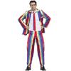 M-XL Men's Print Craze Suit Clown Costume, Halloween Holiday Disco Suit for Men
