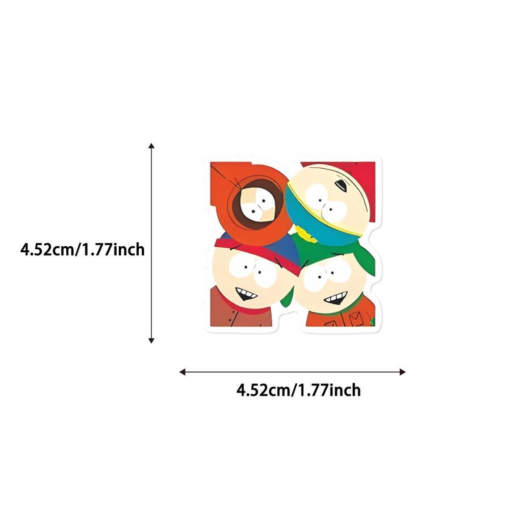 50 Waterproof South Park Anime Stickers for Car, Laptop, and Refrigerator Decor