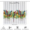 Colorful Parrots Shower Curtain Casa Del Mar Tropical Floral Design Bathroom Decor Polyester Fabric Waterproof Home Decoration I