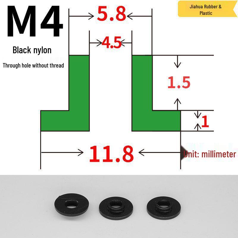 T-förmige Nylon-Dichtungsscheibe M3-M35 Gewinde Isolierabstandshalter
