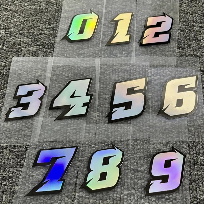 

5 см Номер Шлем Автостайлинг Сделай сам Мотоцикл Арабские цифры Наклейки Переоборудование Радужная наклейка Автомобильные декоративные аксессуары