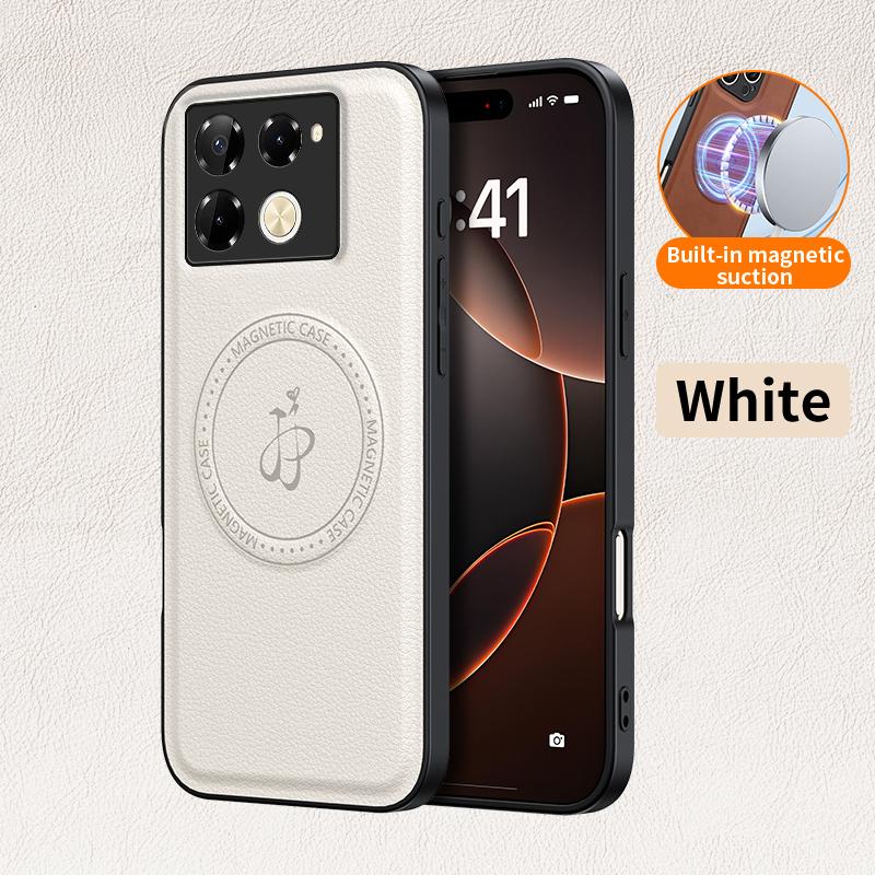 Luxury Magnetic Stand Holder PU Leather Phone Case For Infinix Hot Note 40 50 Pro Plus 40i 50S 50X Wireless Charging Logo Cover