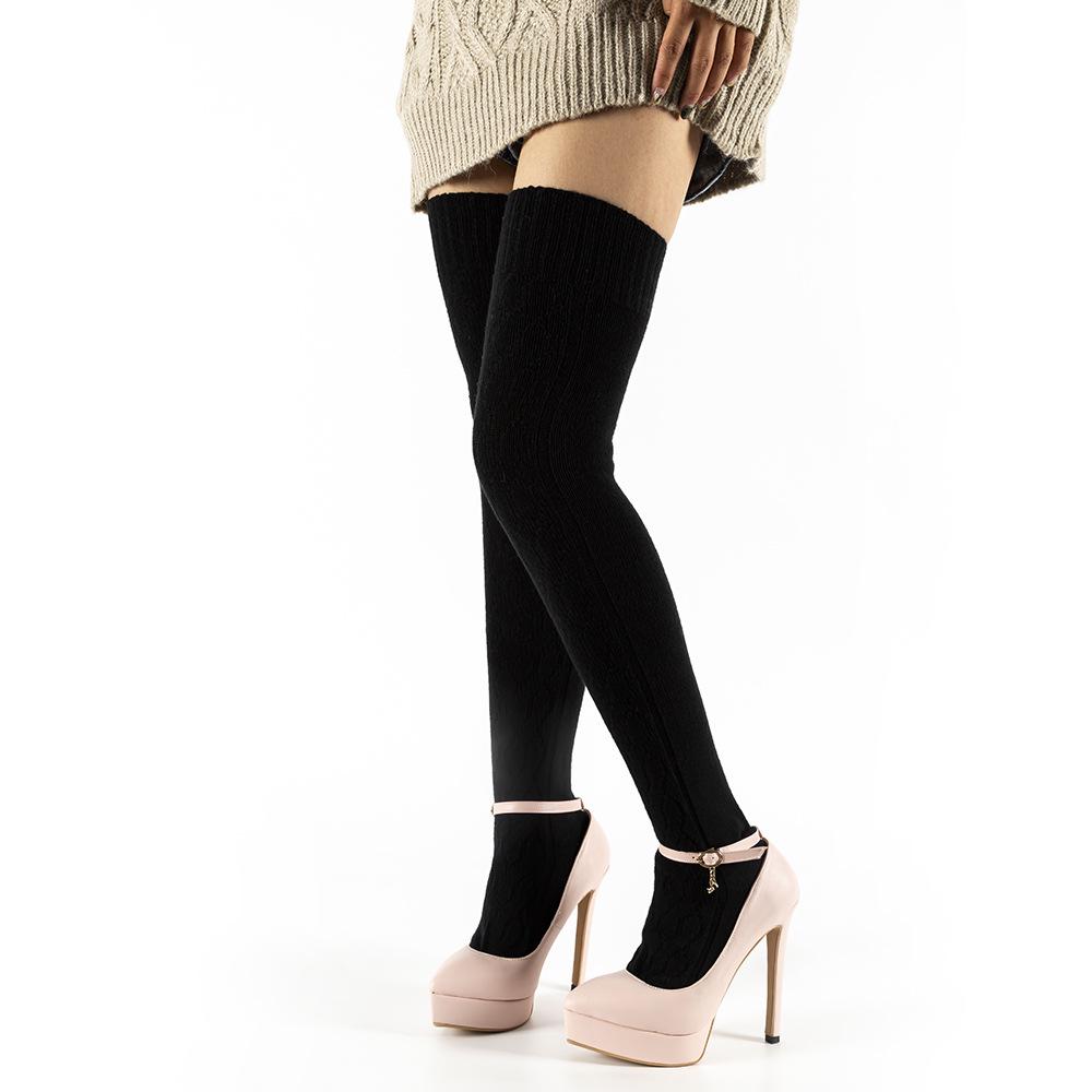 Europäische & Amerikanische Extra Lange Grob Gestrickte Woll Overknee-Socken für Damen - Frühlingswärme und Stil