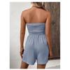 Summer Fashion Splicing Women's Solid Color Sexy Sleeveless Button Tie Waist Casual Comfortable Jumpsuit Shorts