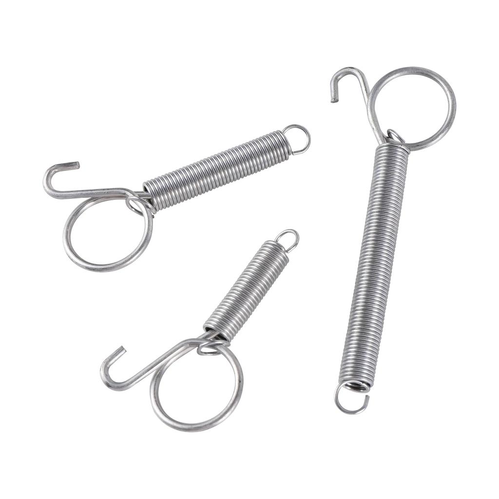 5 Pcs Cage Door Spring Hooks 5/7/8.2/11.3cm Metal Snap Hook Tension Spring Suitable For Poultry Cage Door Chicken Hamster Cage