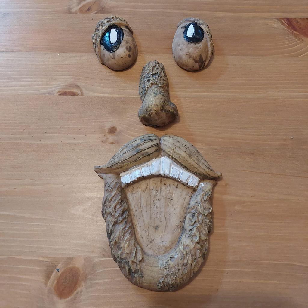 HARGIO Gardening Goods Tree Face Garden Ornament Tree Wood Decoration Ornament Unique Face Garden Goods Garden Object Gardening Gardening Goods Funny