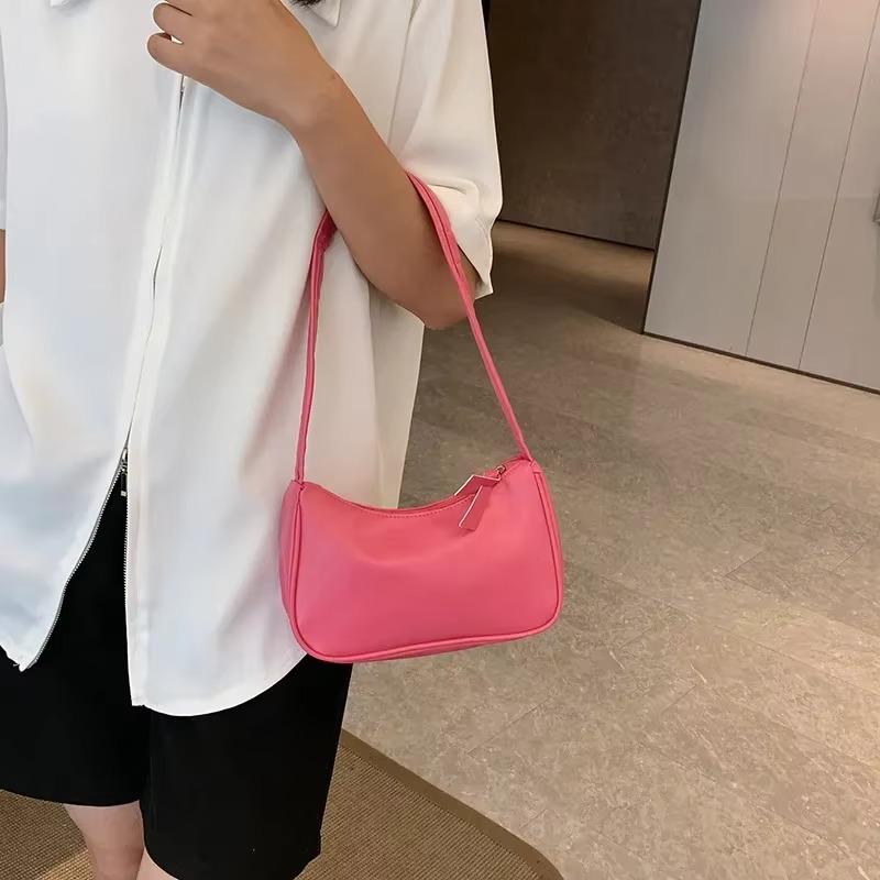 Soft PU Leather Women Shoulder Bags Casual Solid Color Small Top-Handle Handbags Ladies Fashion Shoulder Bags