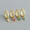 Fashion Jewelry Gold Plated 925 Sterling Silver Geometric Drop Hoop Earrings for Women Wedding Birthday Mother's Day Gift
