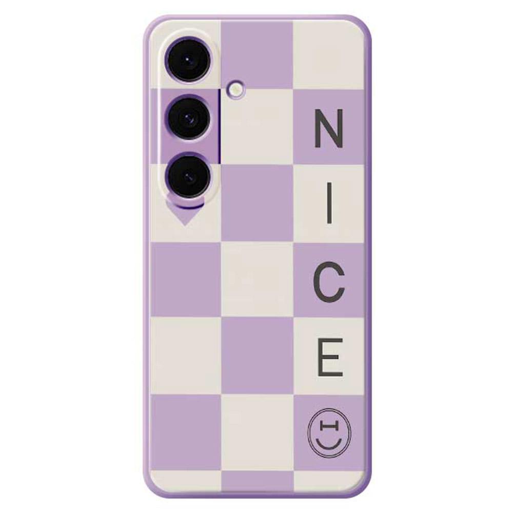 For Samsung Galaxy S25+ Case Grids Pattern Printing Straight Edge TPU Phone Back Cover