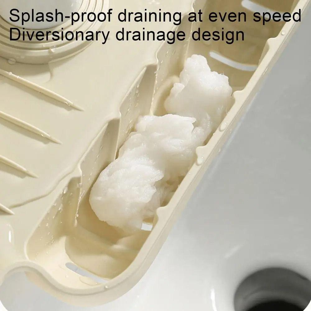 Non Slip Silicone Water-draining Mat Quick Dry Sink Draining Tray Water Drip Catcher  Kitchen Use