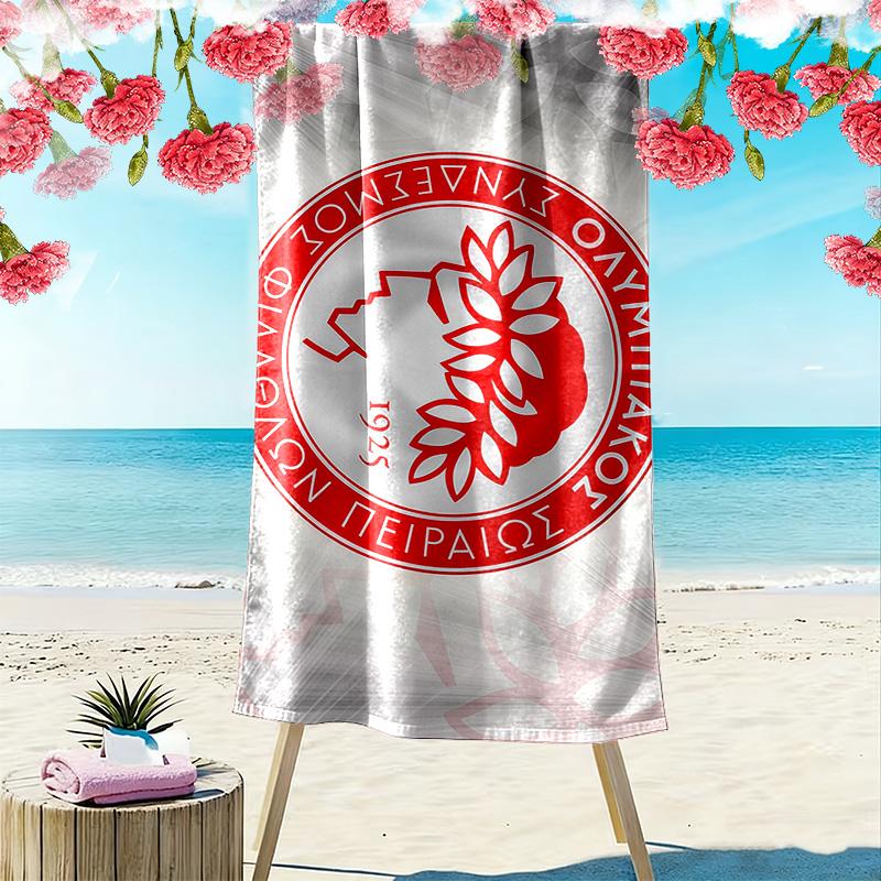Olympiacos F.C.2 Print Strandtuch, Großes Weiches Schnelltrocknendes Handtuch für Strand Camping Schwimmen