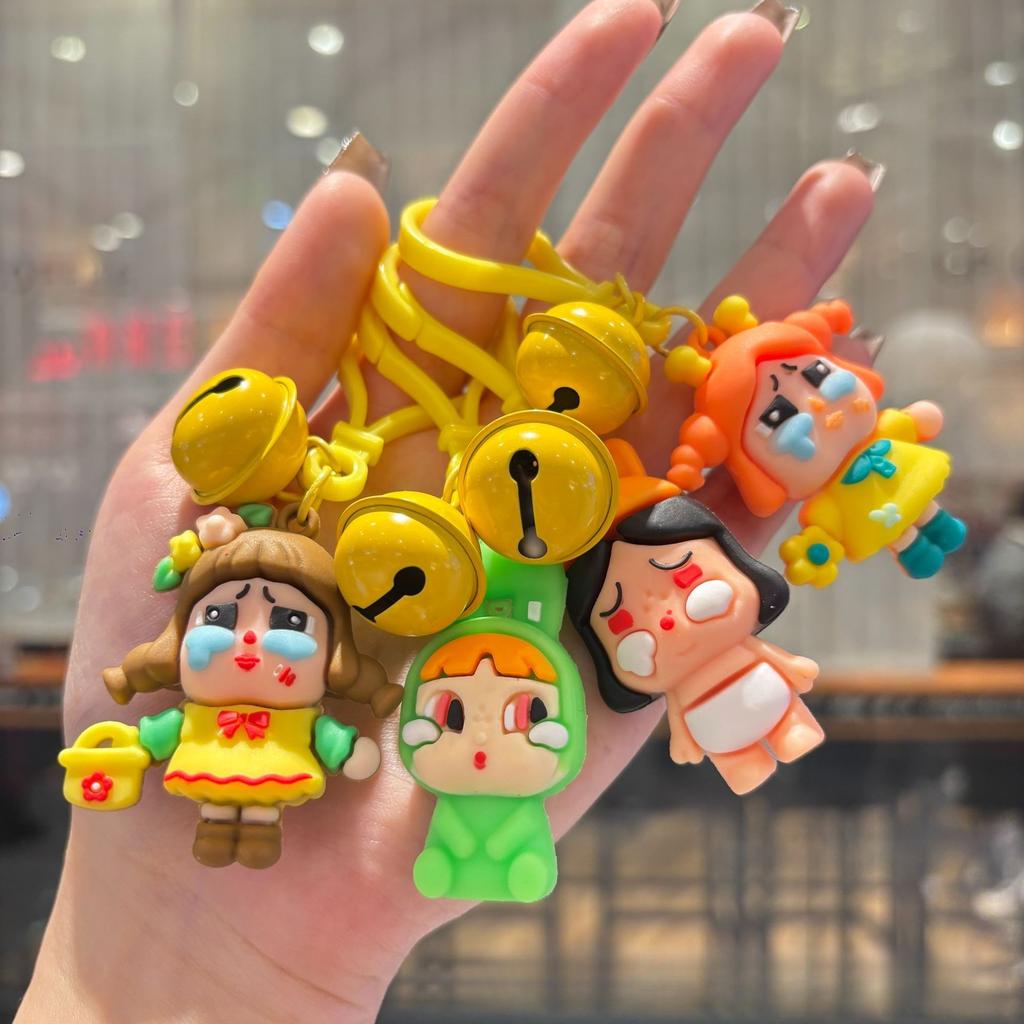 Epoxy Crying Baby Keychain Bell Doll Student Bag Couple Decorative Small Gift
