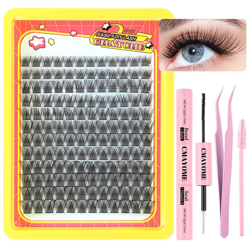 Natural Thick C-Song Single Cluster False Eyelashes 10-18Mmdiy Segmented Multi-Hair Eyelashes