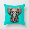 Pillow Print Cartoon Flamingo Grass Mud Horse Cushion Peach Leather Velvet Polyester Pillow Cover