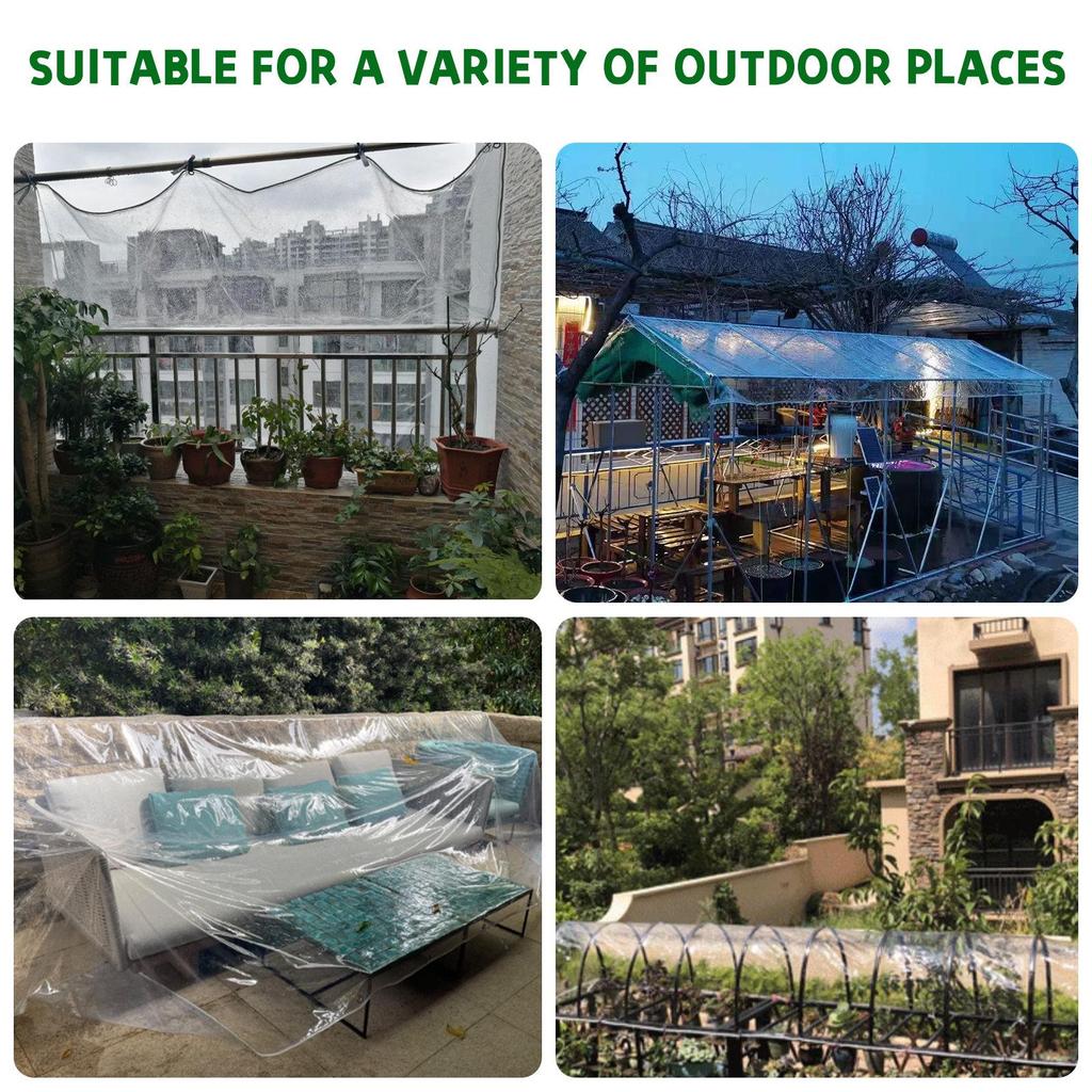 Duidelijk PVC Vinyl Tarp Waterdichte Zeil Afdekking 14Mil Transparant Polytarp