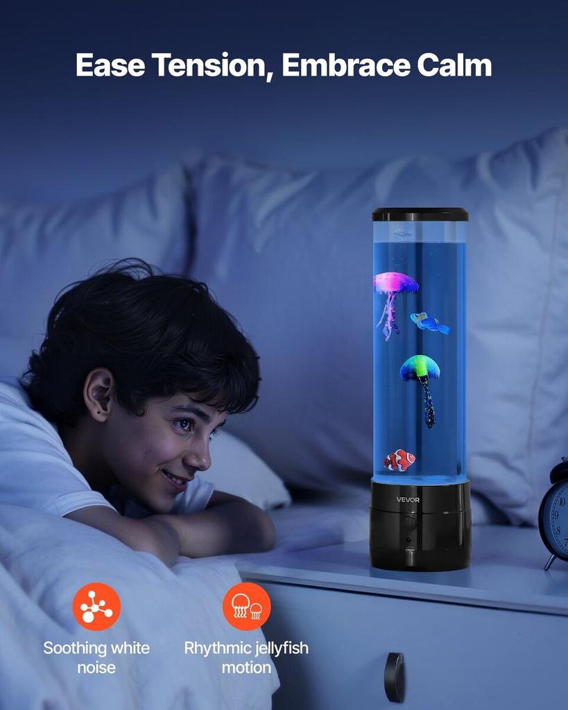 Senzorická bublinková lampa 16 barev ovládaná dálkovým ovladačem Lampa s rybičkami 382 mm